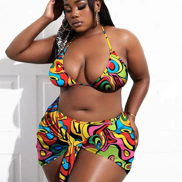 3 Piece Plus Size Swimsuit Set | ZanziZest