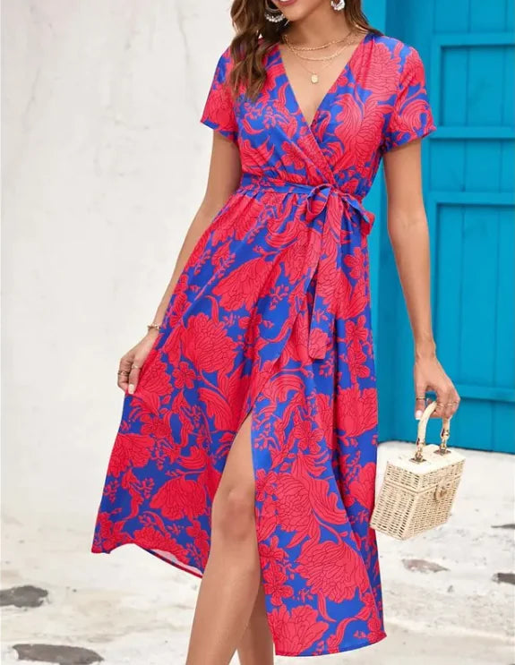 Beautiful Short Sleeved Printed Dress | ZanziZest