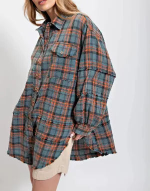 Classic Plaid Women's Button-Up Blouse | ZanziZest