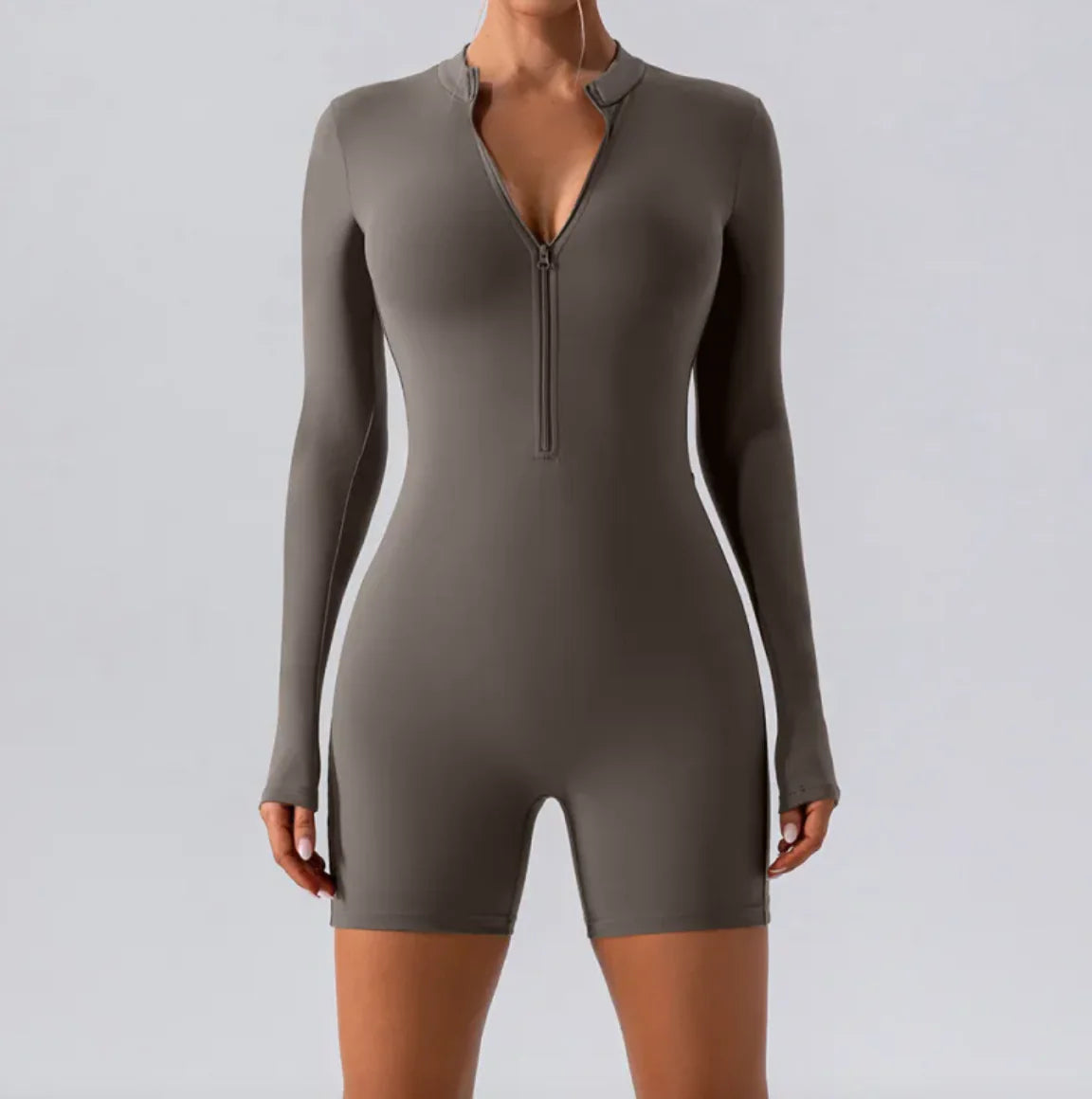 Long-Sleeve Zippered One-Piece Dance Suit | ZanziZest