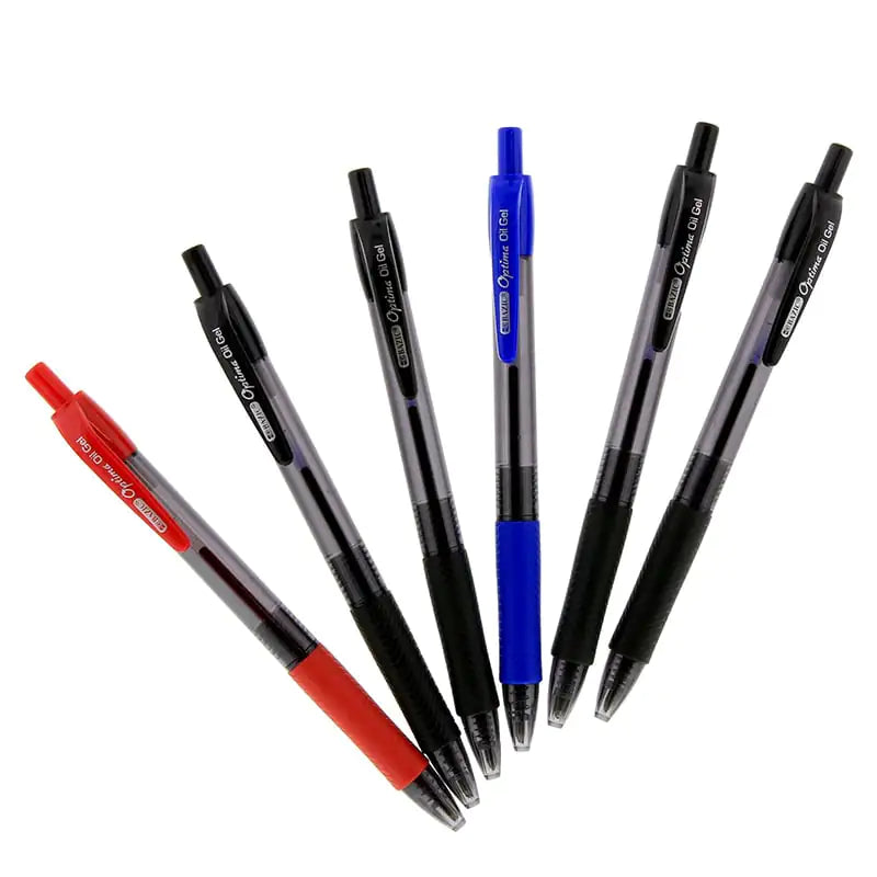 Optima Blue Oil-Gel Ink Retractable Pen w/ Grip (3/Pack) | ZanziZest