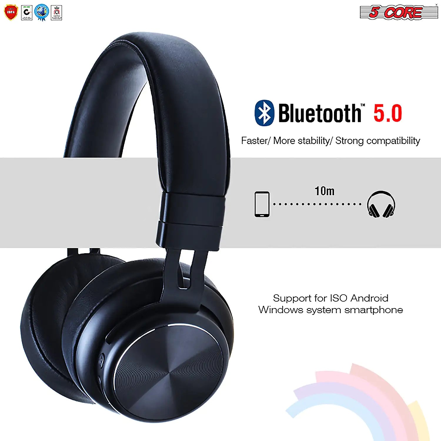 5Core Bluetooth Headphones Wireless Noise Cancelling Audifonos Inalambricos | ZanziZest