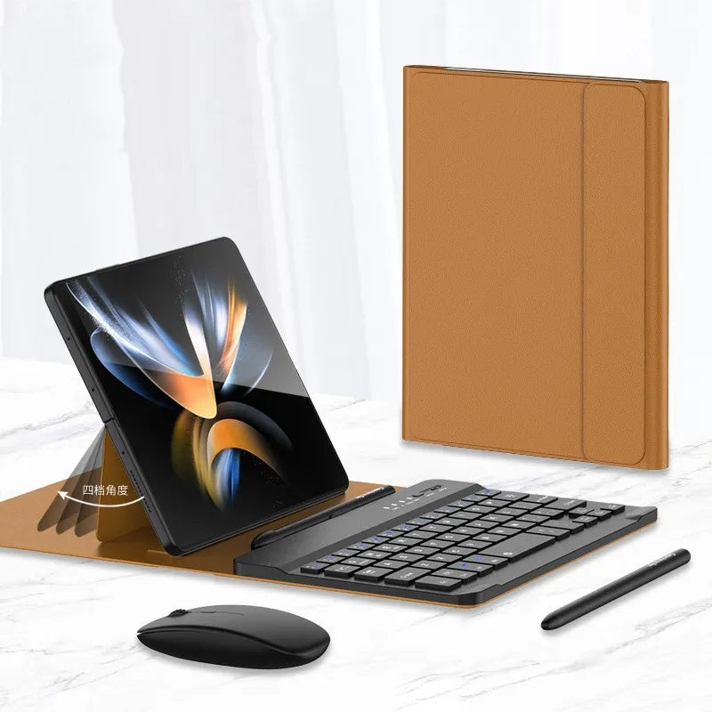 Wireless Keyboard & Folding Leather Case | ZanziZest