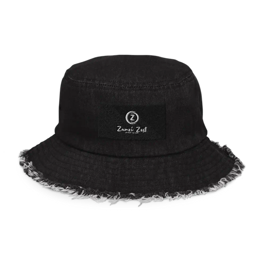 Distressed Denim Bucket Hat | ZanziZest