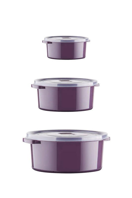 Keep London Kitchen Purple MIKROWAVE & DEEPFREEZER Circular Safekeeping, PPF Saklama Kabı Seti 6'lı | ZanziZest