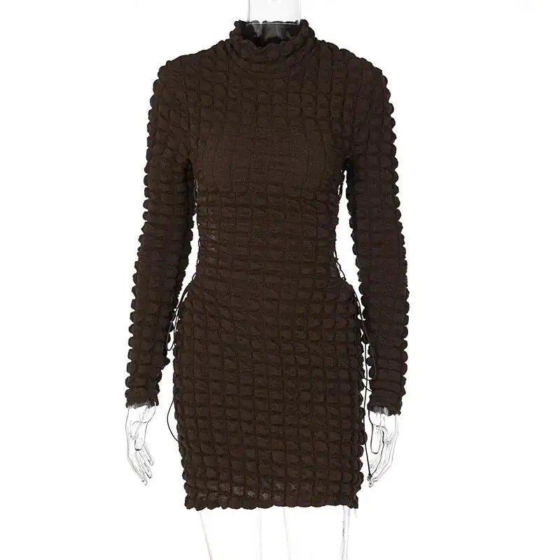 Bubble Textured Mini Dress Chic | ZanziZest