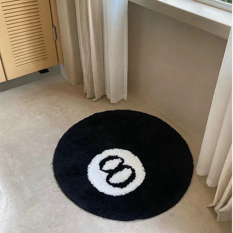 Simulation Billiards 8 Ball Rug | ZanziZest