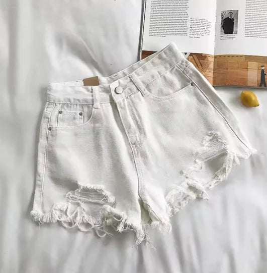 Denim Shorts High Waist Ripped Jeans | ZanziZest