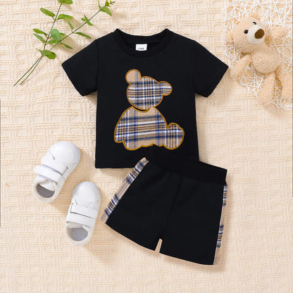 Baby Bear Graphic Round Neck Tee Set | ZanziZest