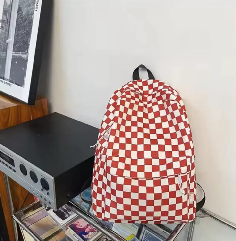 Checkered Colour School Backpack for Boys and Girls - Stylish Japanese Junior High School Bag | ZanziZest