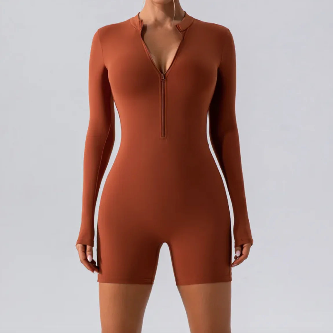 Long-Sleeve Zippered One-Piece Dance Suit | ZanziZest