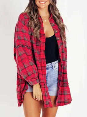 Classic Plaid Women's Button-Up Blouse | ZanziZest