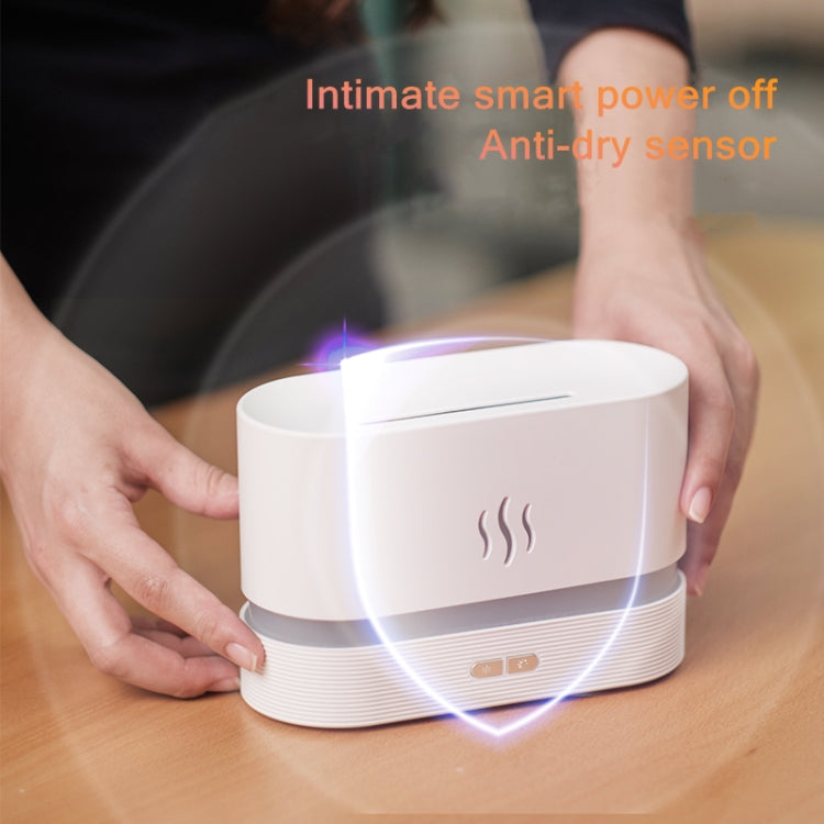 Flame Aroma Diffuser Night Light Humidifier(White) | ZanziZest