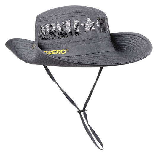 OZERO Summer Sun Shade Sunscreen Hat Outdoor Camping Breathable Large Brim Fisherman Hat, Color: 0069 Gray | ZanziZest