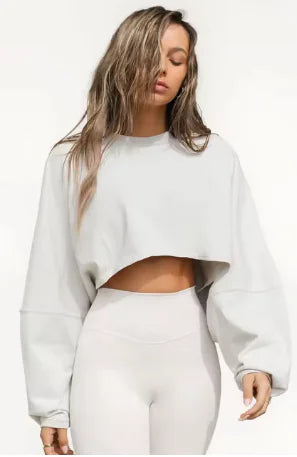 Oversized Crop Sweatshirt: Stylish O-Neck Streetwear for Women | ZanziZest