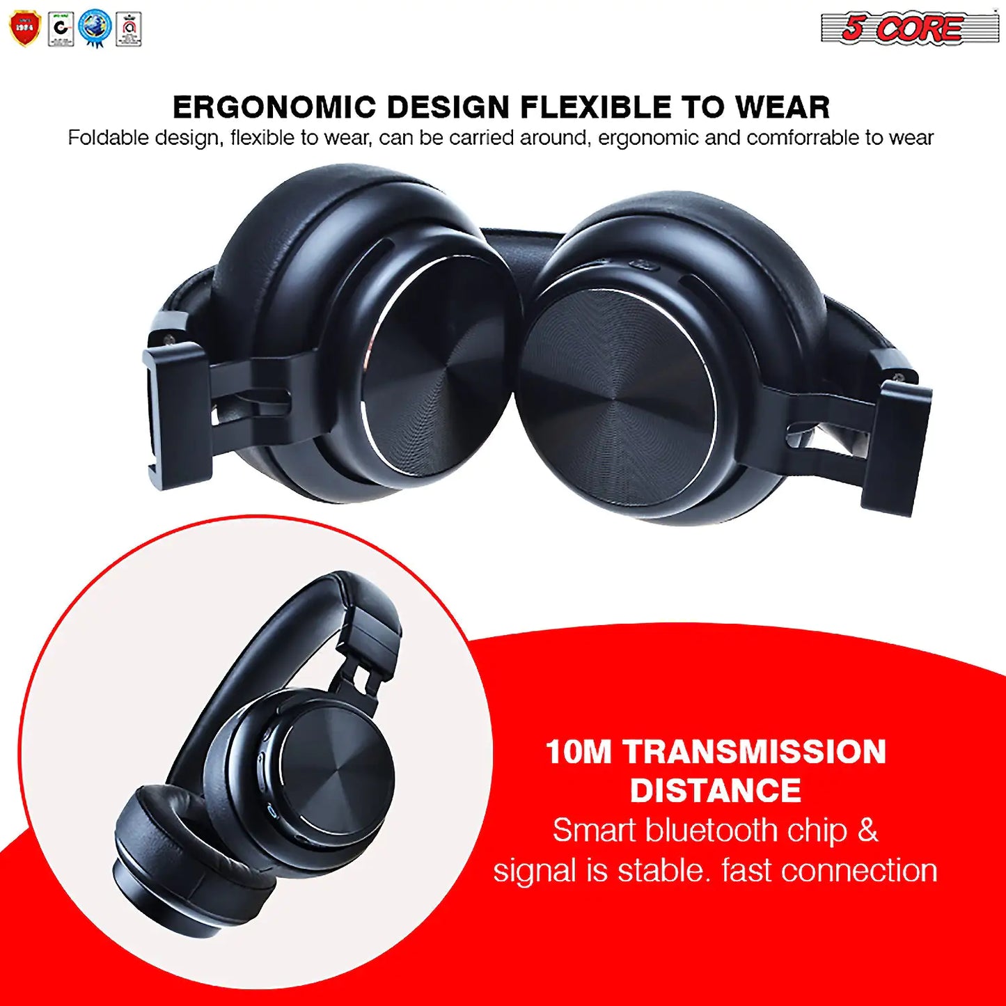 5Core Bluetooth Headphones Wireless Noise Cancelling Audifonos Inalambricos | ZanziZest