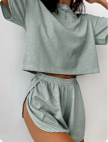 Striped Cotton Pajama Set for Women | ZanziZest