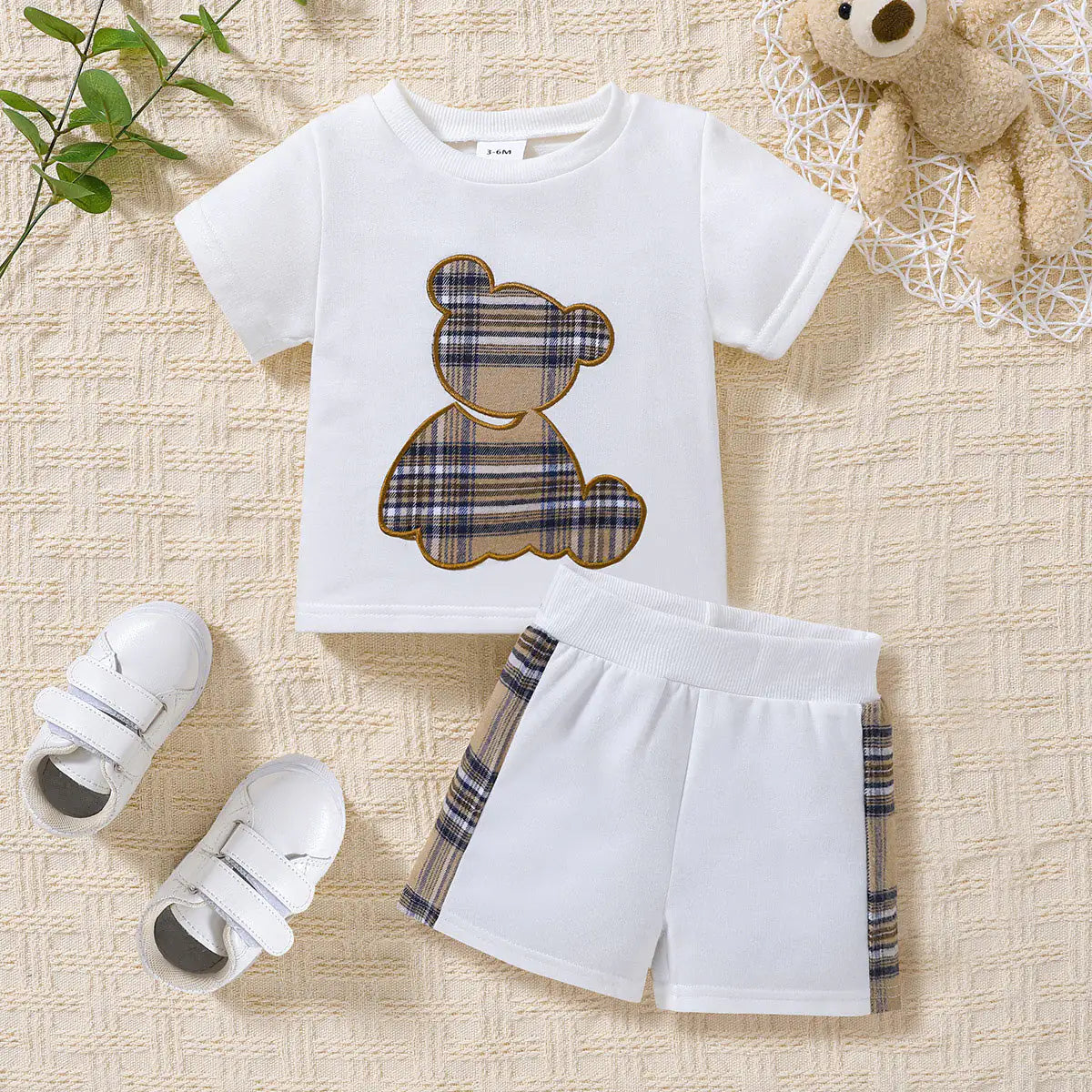 Baby Bear Graphic Round Neck Tee Set | ZanziZest