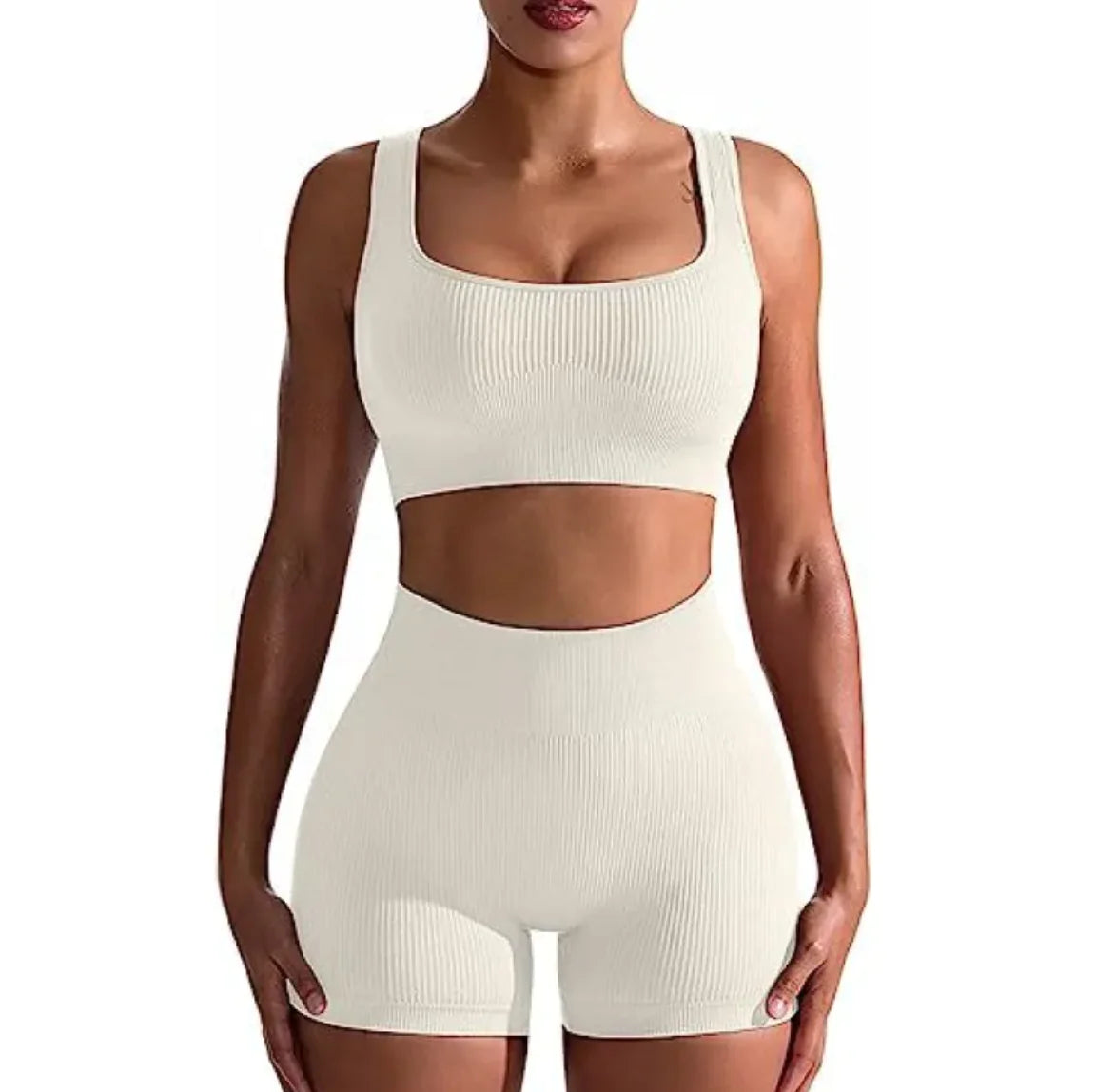 Women's Ribbed High Waist Shorts and Vest Set | ZanziZest