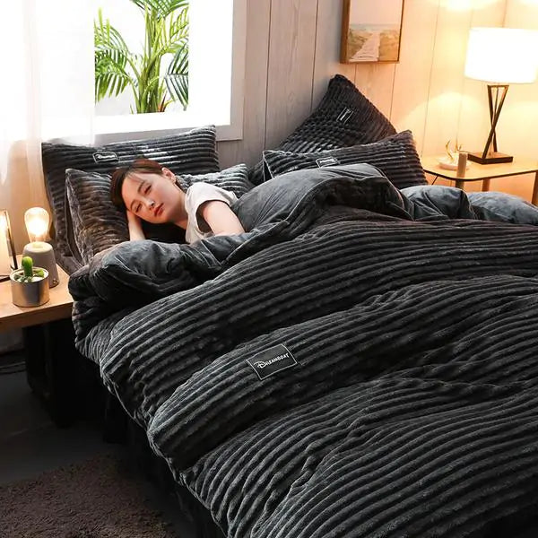 Corduroy Velvet Duvet Bedding Set | ZanziZest