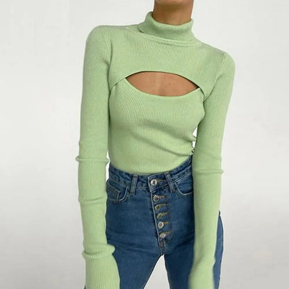 Women's Turtleneck Long Sleeve Vintage Pullover | ZanziZest