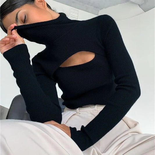 Women's Turtleneck Long Sleeve Vintage Pullover | ZanziZest