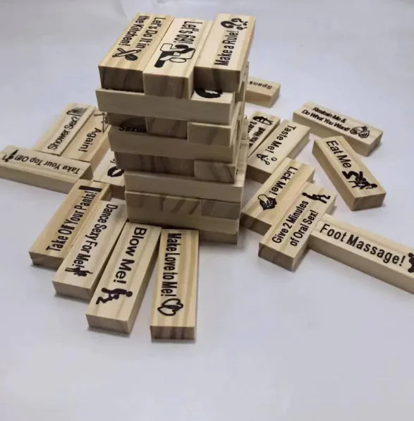 Couples Jenga Tower Building Block Game | ZanziZest