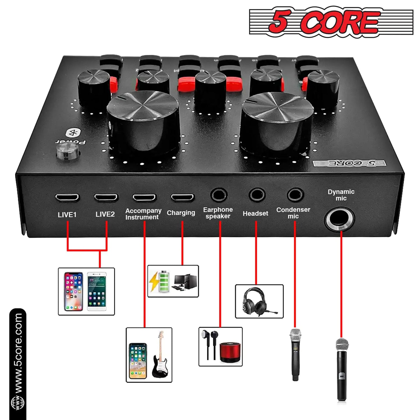 5Core Recording Microphone Podcast Bundle Professional Condenser Cardioid Mic Kit w Boom Arm | ZanziZest