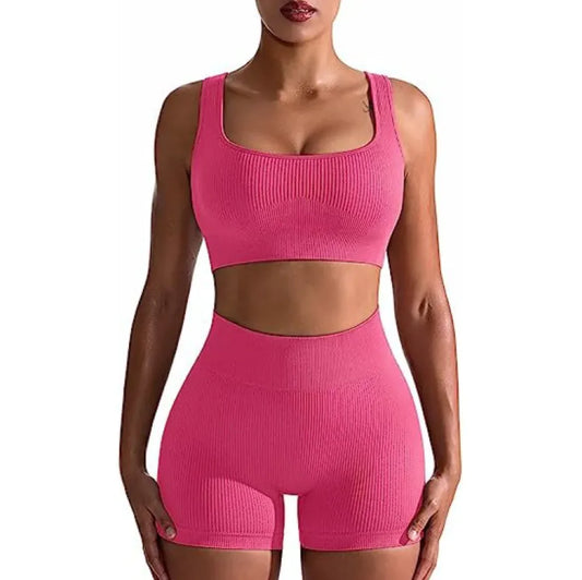 Women's Ribbed High Waist Shorts and Vest Set | ZanziZest