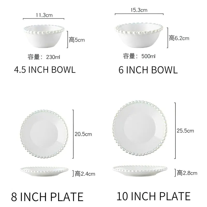 Ceramic Tableware Set Nordic Creative Pearls | ZanziZest