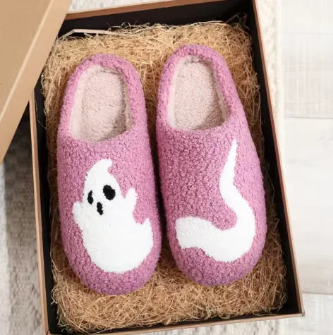 Halloween Ghost Cotton Slippers Home Flat | ZanziZest