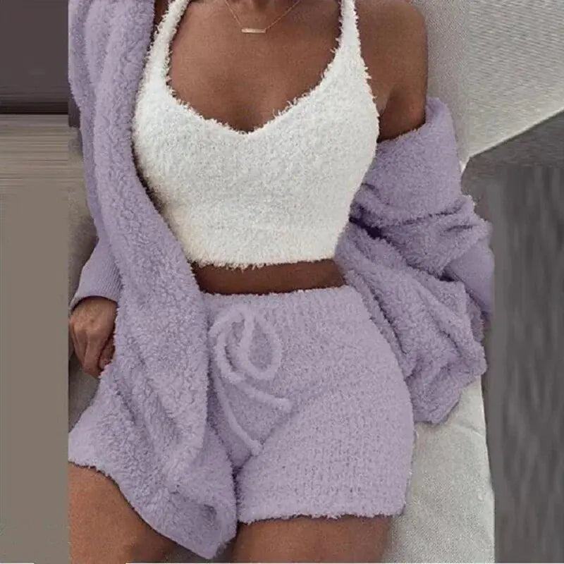 Fluffy Pajamas Women Casual Sleepwear | ZanziZest