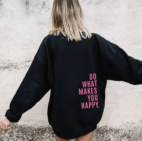 Sport Hoodie with 'Do What Makes You Happy' Print | ZanziZest