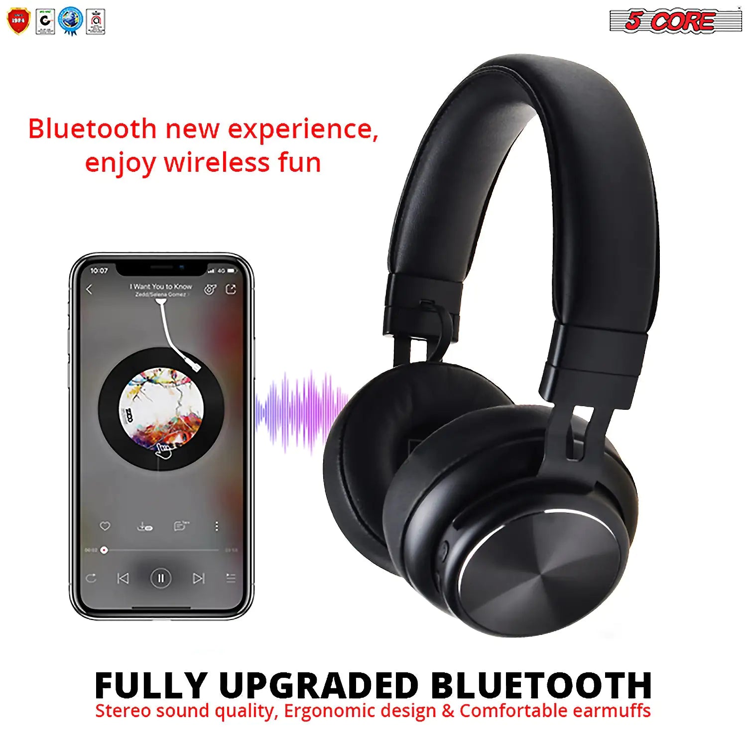 5Core Bluetooth Headphones Wireless Noise Cancelling Audifonos Inalambricos | ZanziZest