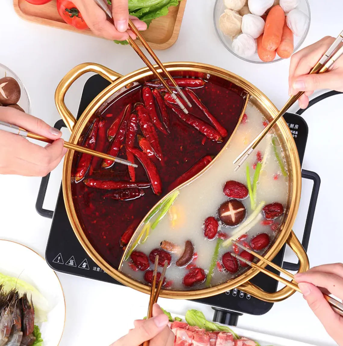 Titanium Plated Stainless Steel Dual Section Hot Pot | ZanziZest