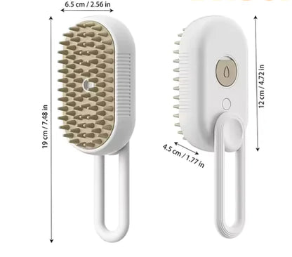 Pet Grooming Comb with Electric Spray – Soft Silicone Brush for Cats and Dogs, Includes Water Steam and Hair Remover | ZanziZest