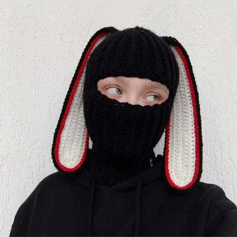 Masquerade Rabbit Knitted Balaclava Hat | ZanziZest