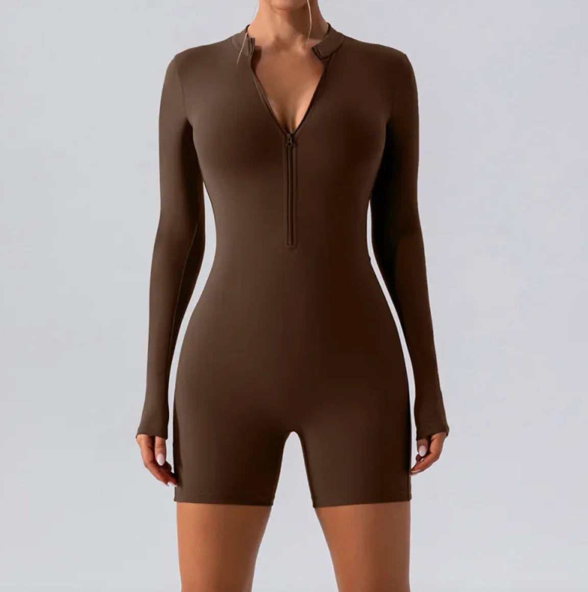 Long-Sleeve Zippered One-Piece Dance Suit | ZanziZest