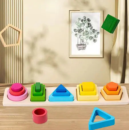 Wooden Geometric Stacking Blocks | ZanziZest