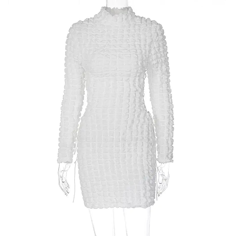 Bubble Textured Mini Dress Chic | ZanziZest