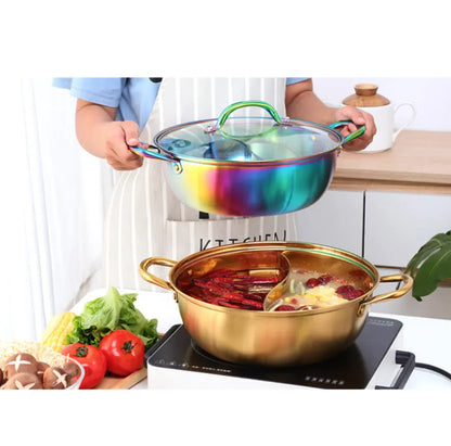 Titanium Plated Stainless Steel Dual Section Hot Pot | ZanziZest