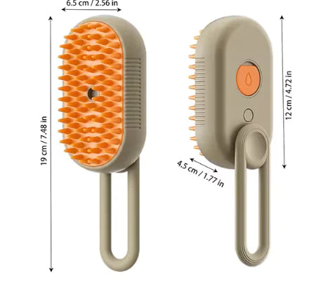 Pet Grooming Comb with Electric Spray – Soft Silicone Brush for Cats and Dogs, Includes Water Steam and Hair Remover | ZanziZest